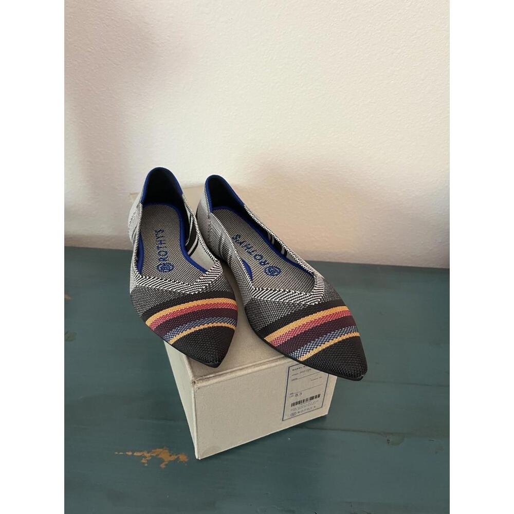 Rothy’s The Point Flats in Inverse Stripe Retired Pattern Size 8.5